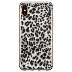 Leuke Telefoonhoesjes iPhone XS Max siliconen hoesje - Luipaard grijs