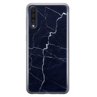 Leuke Telefoonhoesjes Samsung Galaxy A70 siliconen hoesje - Marmer navy blauw