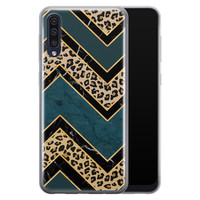 Leuke Telefoonhoesjes Samsung Galaxy A70 siliconen hoesje - Luipaard zigzag