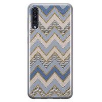 Leuke Telefoonhoesjes Samsung Galaxy A70 siliconen hoesje - Retro zigzag