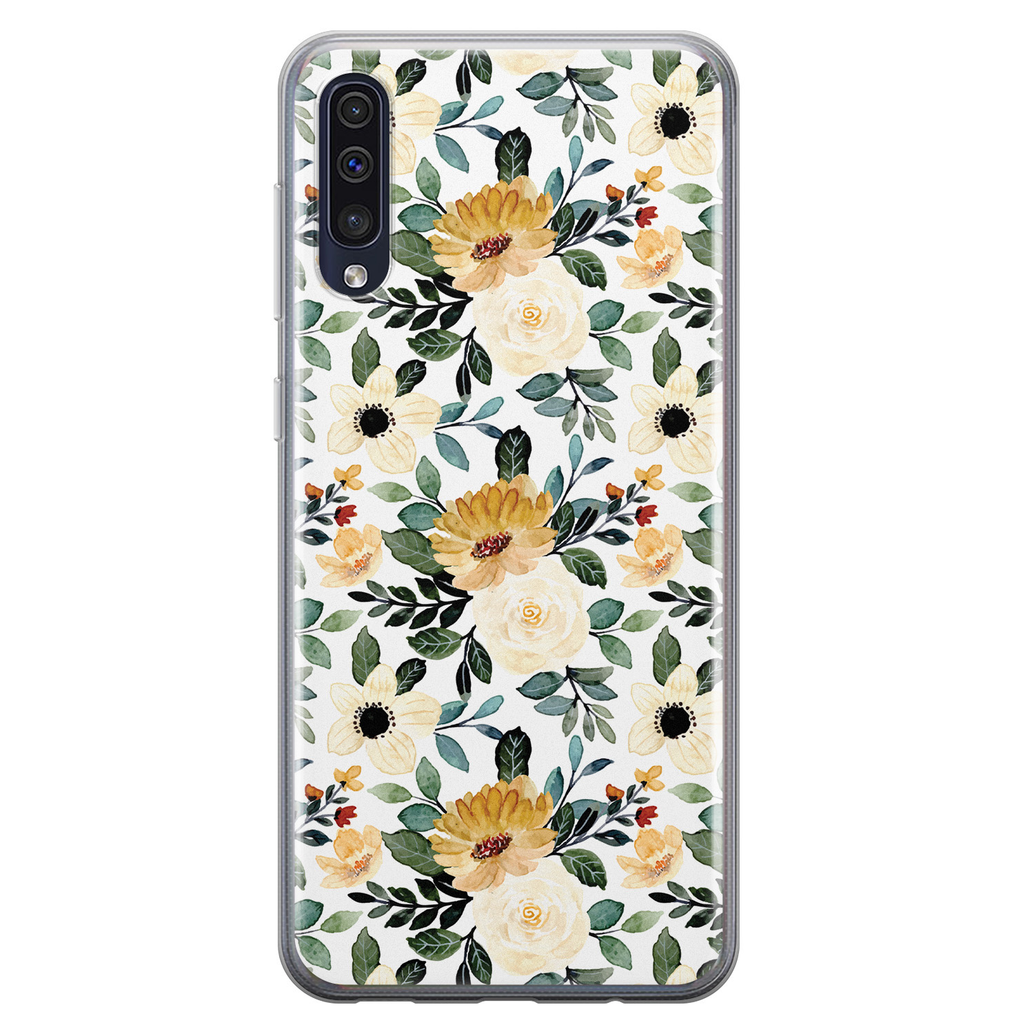 Leuke Telefoonhoesjes Samsung Galaxy A70 siliconen hoesje - Lovely flower