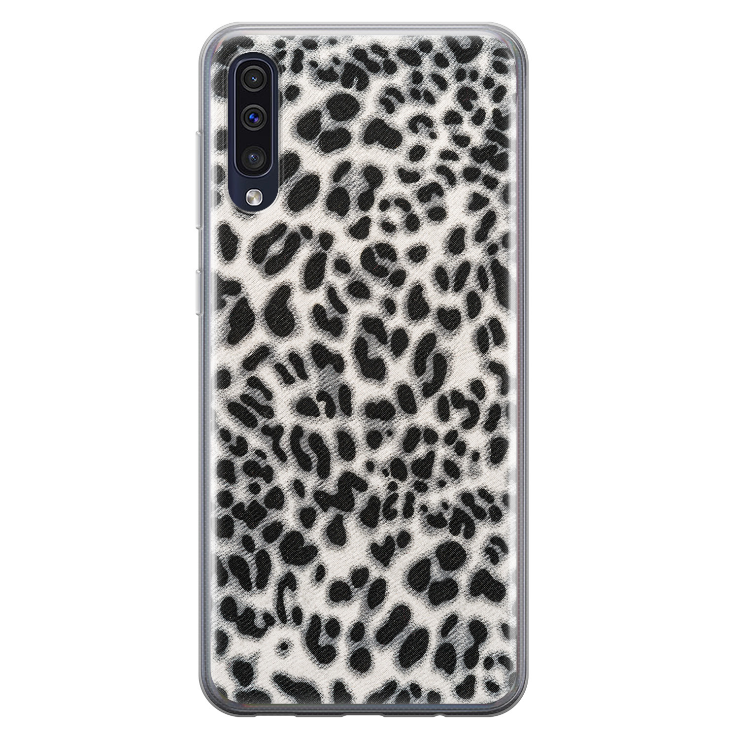 Leuke Telefoonhoesjes Samsung Galaxy A70 siliconen hoesje - Luipaard grijs