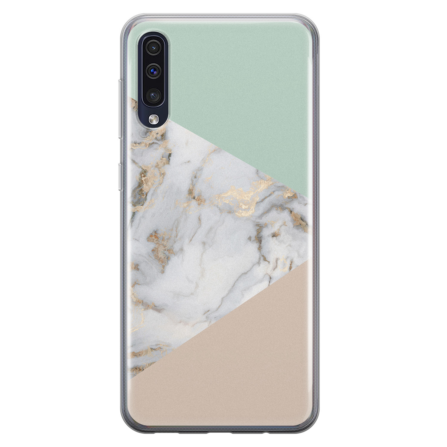 Leuke Telefoonhoesjes Samsung Galaxy A70 siliconen hoesje - Marmer pastel mix