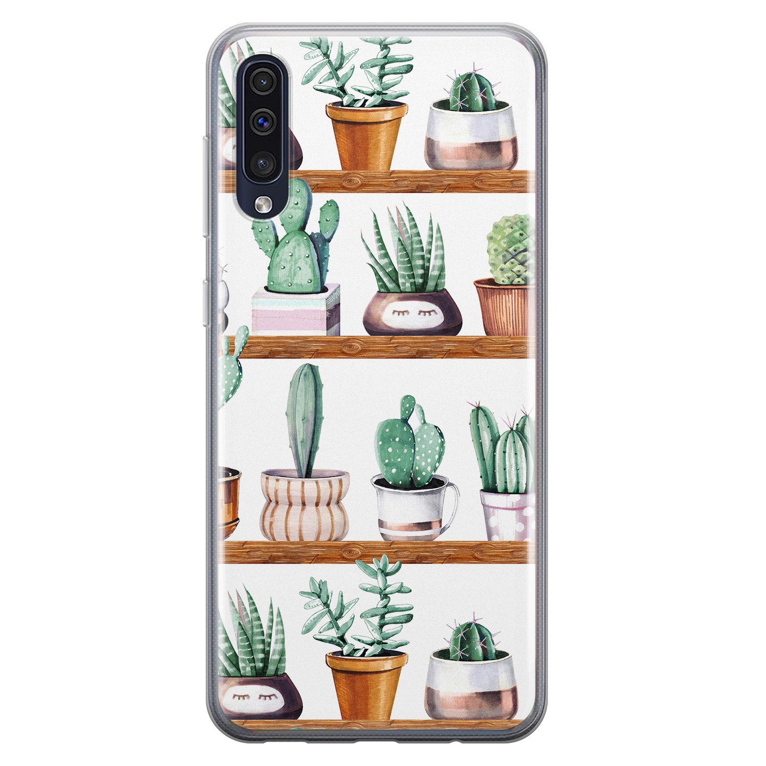Leuke Telefoonhoesjes Samsung Galaxy A70 siliconen hoesje - Cactus