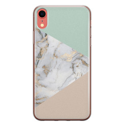 Leuke Telefoonhoesjes iPhone XR siliconen hoesje - Marmer pastel mix