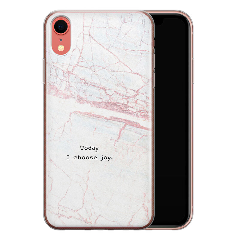 Leuke Telefoonhoesjes iPhone XR siliconen hoesje - Today I choose joy
