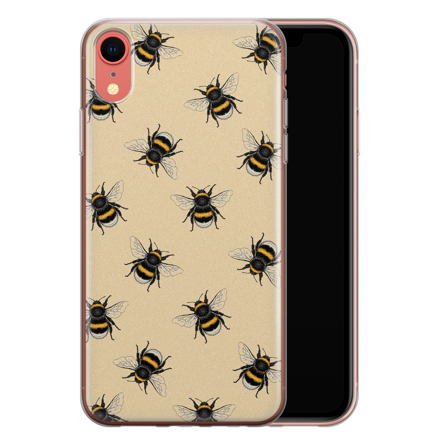 Leuke Telefoonhoesjes iPhone XR siliconen hoesje - Bee happy