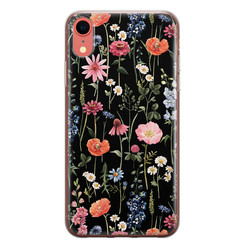 Leuke Telefoonhoesjes iPhone XR siliconen hoesje - Dark flowers