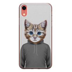 Leuke Telefoonhoesjes iPhone XR siliconen hoesje - Poezenhoofd