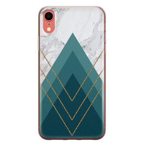 Leuke Telefoonhoesjes iPhone XR siliconen hoesje - Geometrisch blauw