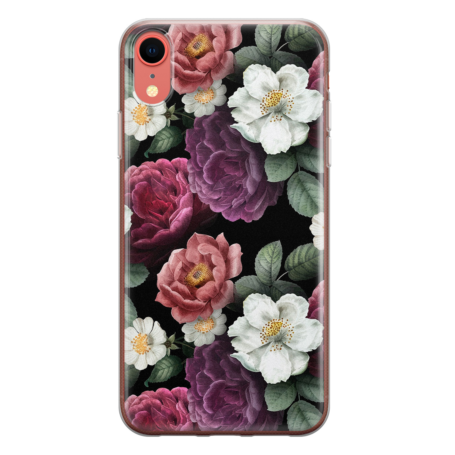 Leuke Telefoonhoesjes iPhone XR siliconen hoesje - Bloemenliefde