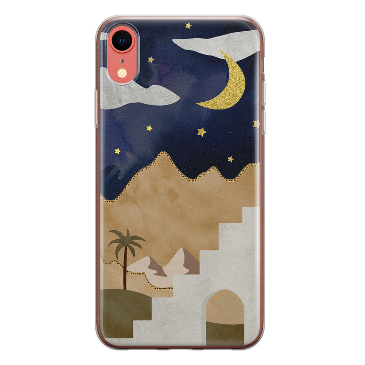 Leuke Telefoonhoesjes iPhone XR siliconen hoesje - Desert night