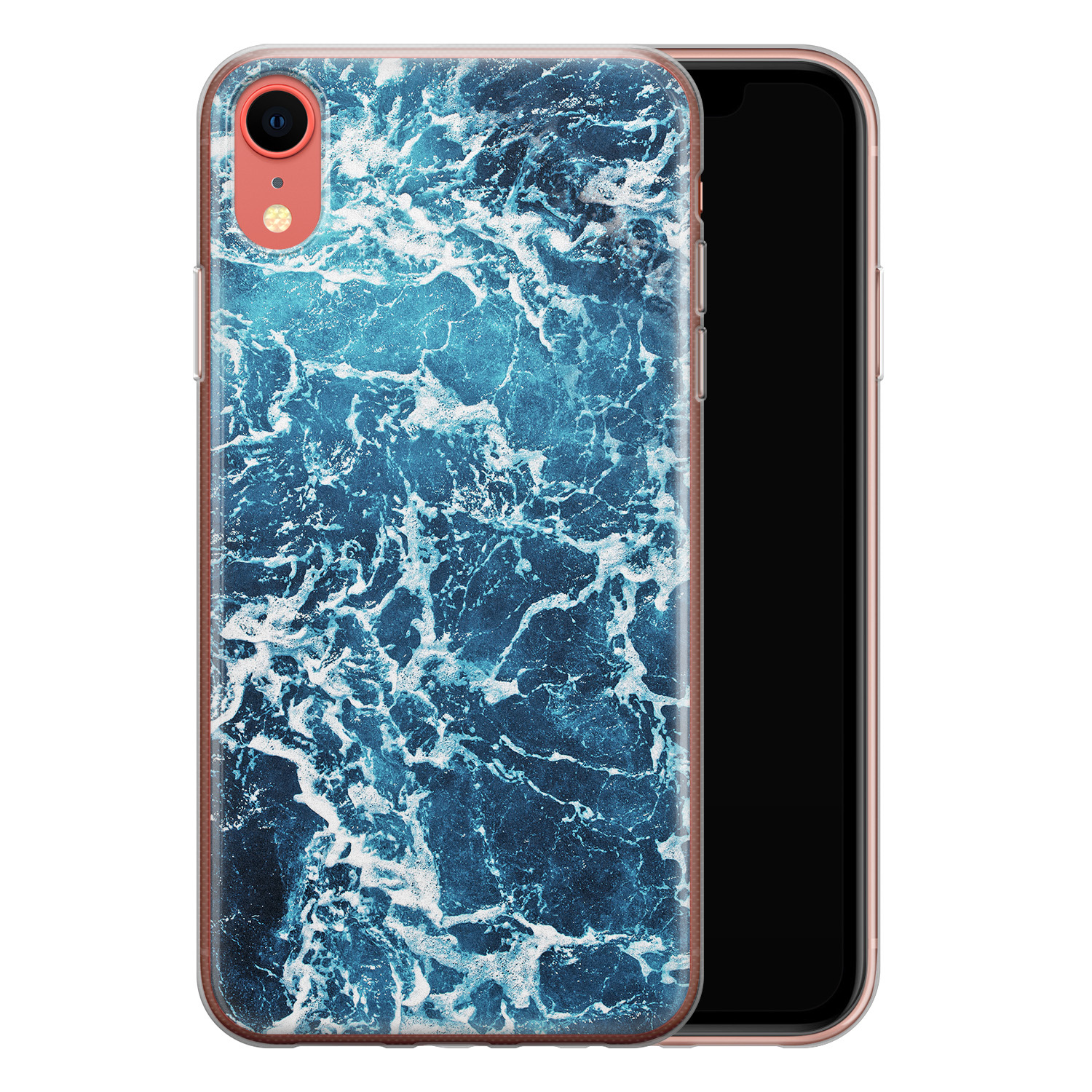 misdrijf Echt niet Stier iPhone XR siliconen hoesje - Ocean blue - Leuke Telefoonhoesjes