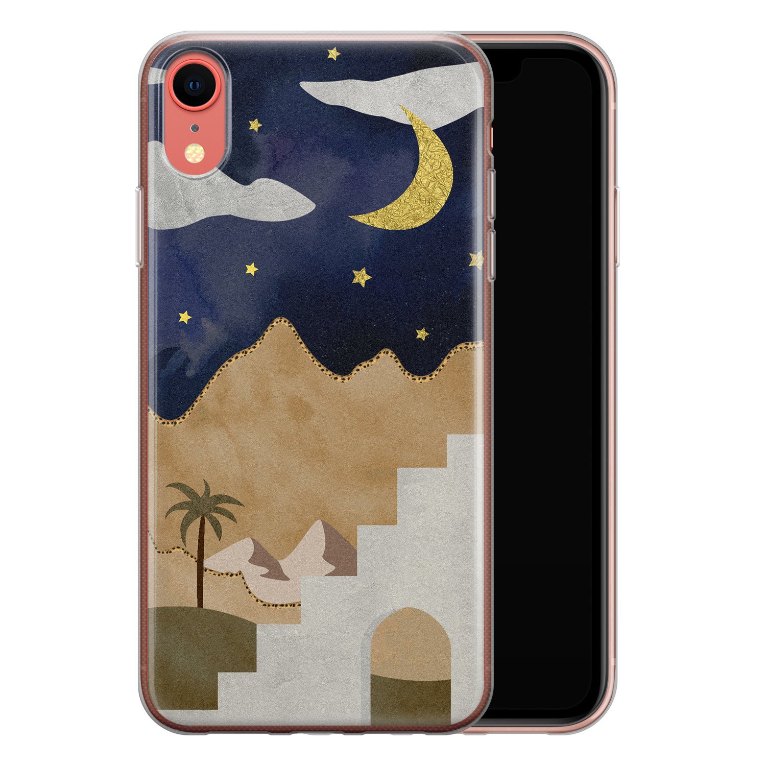 Leuke Telefoonhoesjes iPhone XR siliconen hoesje - Desert night