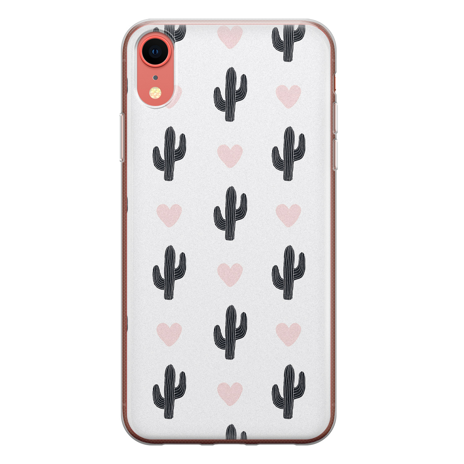 Leuke Telefoonhoesjes iPhone XR siliconen hoesje - Cactus love