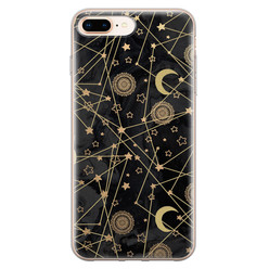 Leuke Telefoonhoesjes iPhone 8 Plus/7 Plus siliconen hoesje - Sun, moon, stars