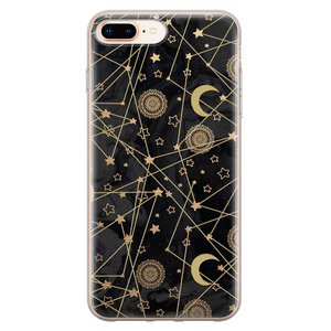 Leuke Telefoonhoesjes iPhone 8 Plus/7 Plus siliconen hoesje - Sun, moon, stars