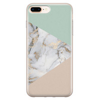 Leuke Telefoonhoesjes iPhone 8 Plus/7 Plus siliconen hoesje - Marmer pastel mix