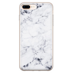 Leuke Telefoonhoesjes iPhone 8 Plus/7 Plus siliconen hoesje - Marmer grijs