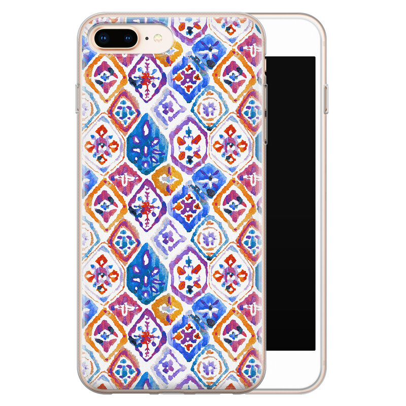 Leuke Telefoonhoesjes iPhone 8 Plus/7 Plus siliconen hoesje - Boho vibe