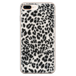 Leuke Telefoonhoesjes iPhone 8 Plus/7 Plus siliconen hoesje - Luipaard grijs