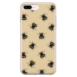 Leuke Telefoonhoesjes iPhone 8 Plus/7 Plus siliconen hoesje - Bee happy