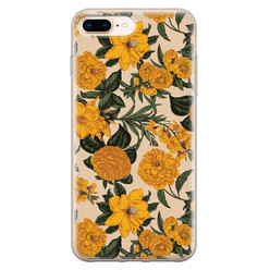 Leuke Telefoonhoesjes iPhone 8 Plus/7 Plus siliconen hoesje - Retro flowers