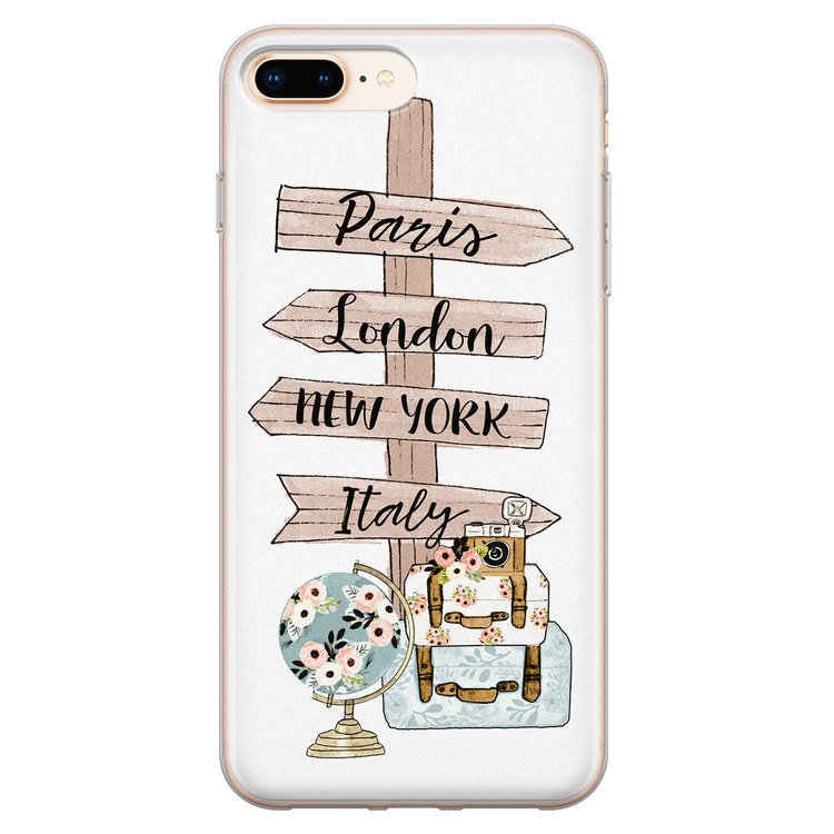 Leuke Telefoonhoesjes iPhone 8 Plus/7 Plus siliconen hoesje - Where to go next
