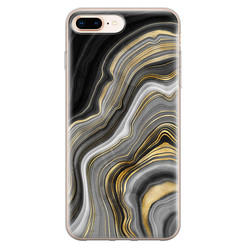 Leuke Telefoonhoesjes iPhone 8 Plus/7 Plus siliconen hoesje - Golden agate