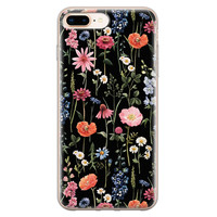 Leuke Telefoonhoesjes iPhone 8 Plus/7 Plus siliconen hoesje - Dark flowers