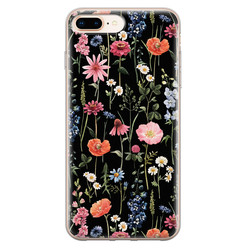 Leuke Telefoonhoesjes iPhone 8 Plus/7 Plus siliconen hoesje - Dark flowers