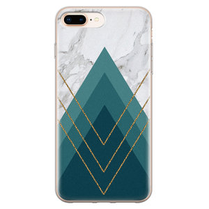 Leuke Telefoonhoesjes iPhone 8 Plus/7 Plus siliconen hoesje - Geometrisch blauw