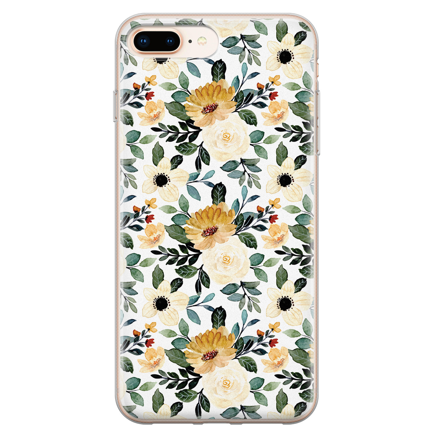 Leuke Telefoonhoesjes iPhone 8 Plus/7 Plus siliconen hoesje - Lovely flower