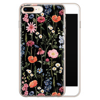 Leuke Telefoonhoesjes iPhone 8 Plus/7 Plus siliconen hoesje - Dark flowers