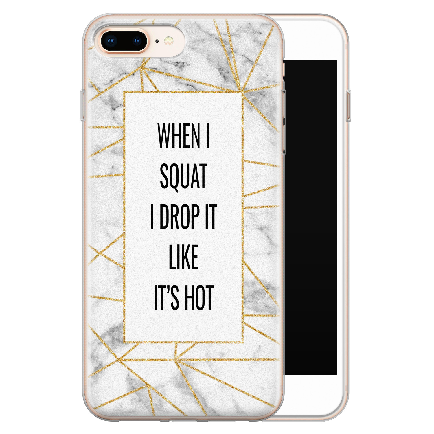 Leuke Telefoonhoesjes iPhone 8 Plus/7 Plus siliconen hoesje - Dropping squats