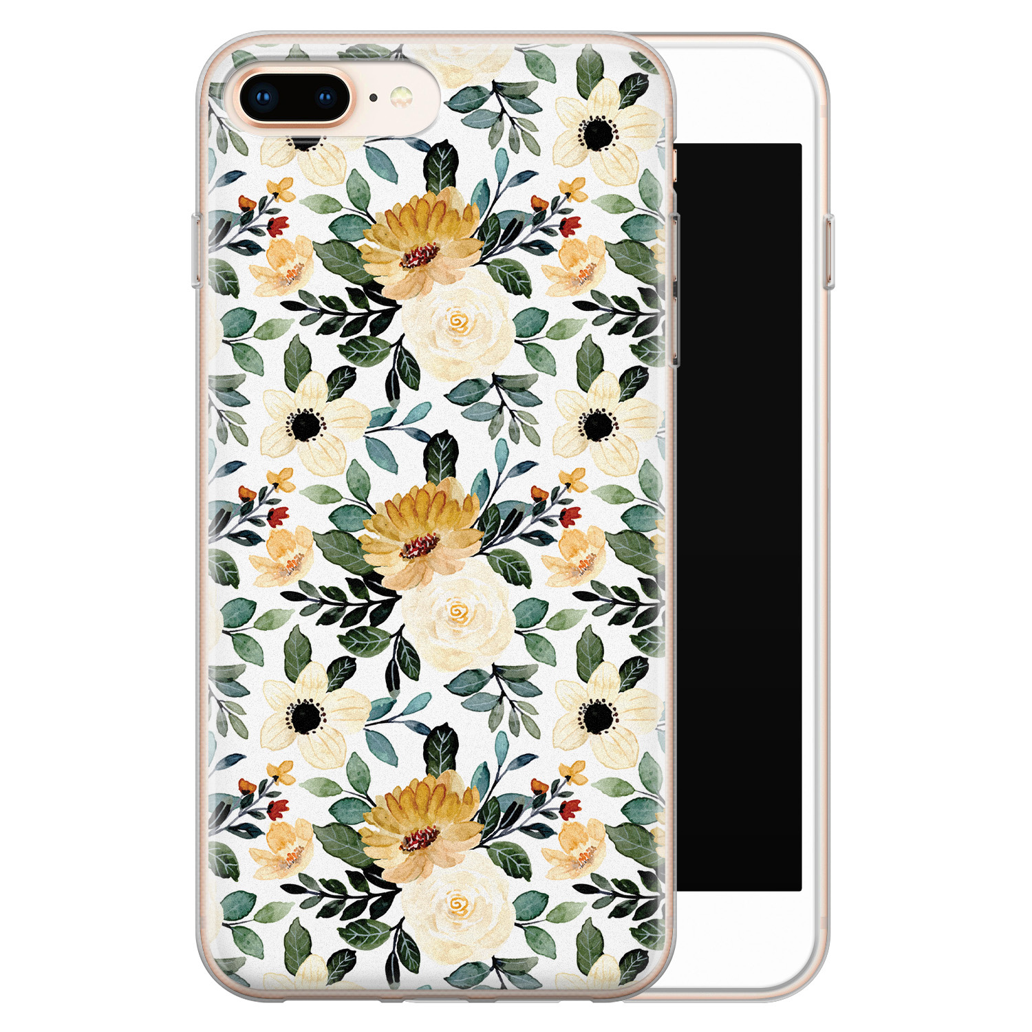 Leuke Telefoonhoesjes iPhone 8 Plus/7 Plus siliconen hoesje - Lovely flower