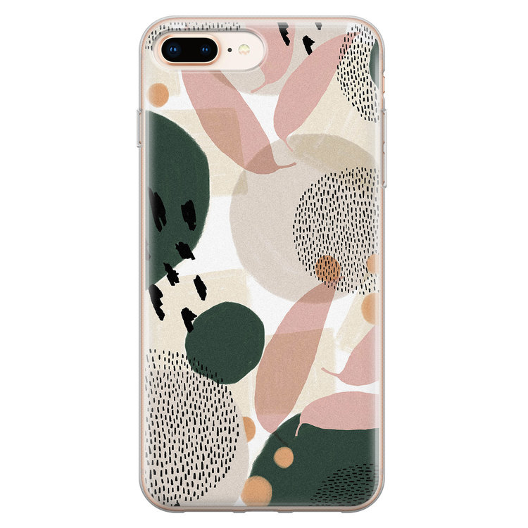 Leuke Telefoonhoesjes iPhone 8 Plus/7 Plus siliconen hoesje - Abstract print