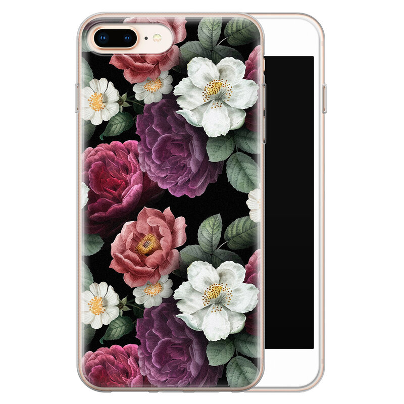 Leuke Telefoonhoesjes iPhone 8 Plus/7 Plus siliconen hoesje - Bloemenliefde