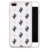 Leuke Telefoonhoesjes iPhone 8 Plus/7 Plus siliconen hoesje - Cactus love