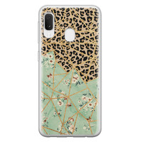 Leuke Telefoonhoesjes Samsung Galaxy A20e siliconen hoesje - Luipaard flower print