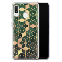 Leuke Telefoonhoesjes Samsung Galaxy A20e siliconen hoesje - Green cubes