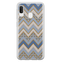 Leuke Telefoonhoesjes Samsung Galaxy A20e siliconen hoesje - Retro zigzag