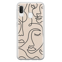 Leuke Telefoonhoesjes Samsung Galaxy A20e siliconen hoesje - Abstract gezicht lijnen