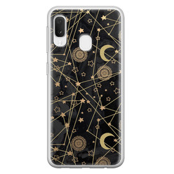 Leuke Telefoonhoesjes Samsung Galaxy A20e siliconen hoesje - Sun, moon, stars