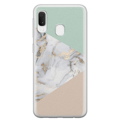 Leuke Telefoonhoesjes Samsung Galaxy A20e siliconen hoesje - Marmer pastel mix