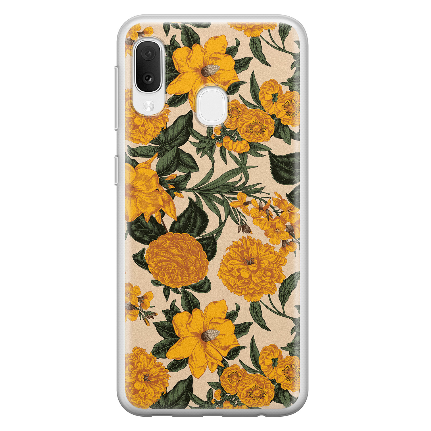 Leuke Telefoonhoesjes Samsung Galaxy A20e siliconen hoesje - Retro flowers