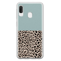 Leuke Telefoonhoesjes Samsung Galaxy A20e siliconen hoesje - Luipaard mint