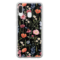Leuke Telefoonhoesjes Samsung Galaxy A20e siliconen hoesje - Dark flowers