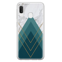 Leuke Telefoonhoesjes Samsung Galaxy A20e siliconen hoesje - Geometrisch blauw