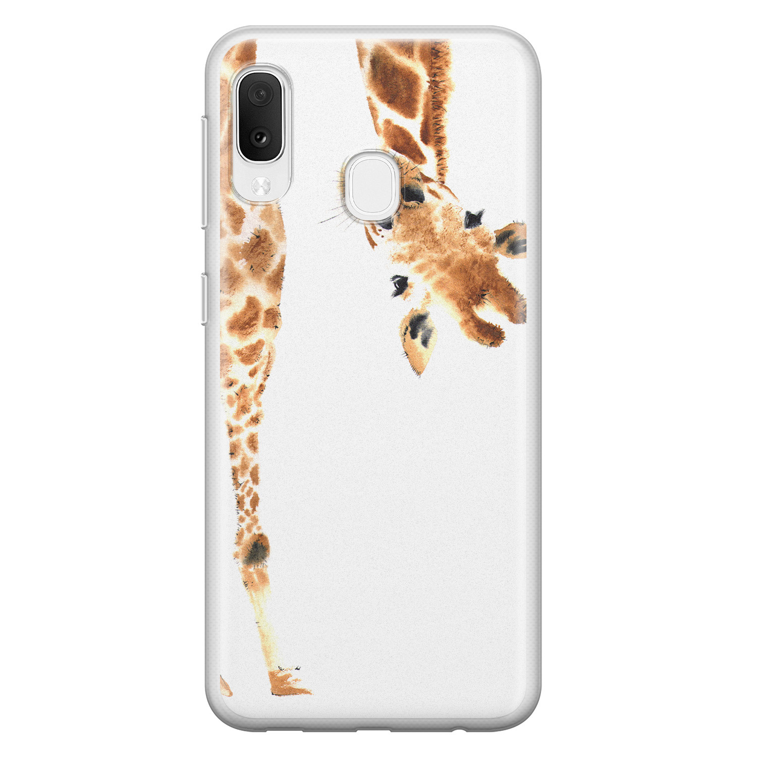 Leuke Telefoonhoesjes Samsung Galaxy A20e siliconen hoesje - Giraffe peekaboo